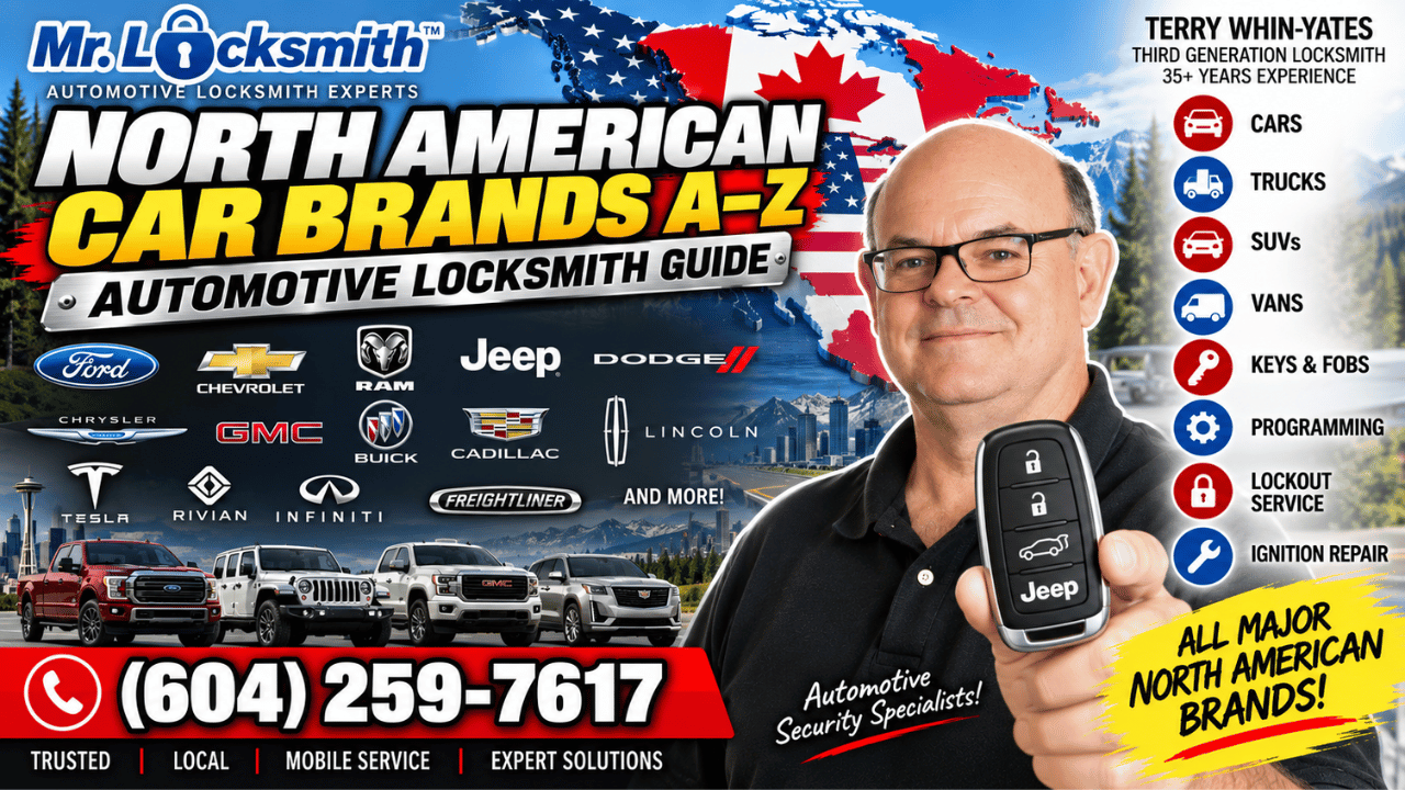 North American Car Brands A–Z | Automotive Locksmith Guide
